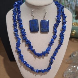 Lapis Lazuli Necklace and Earring Set